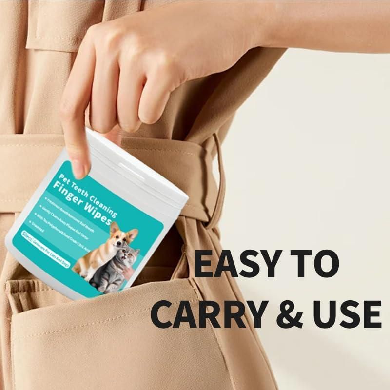 Disposable Dental Finger Wipes for Pets – 50 Count (Pack of 1)