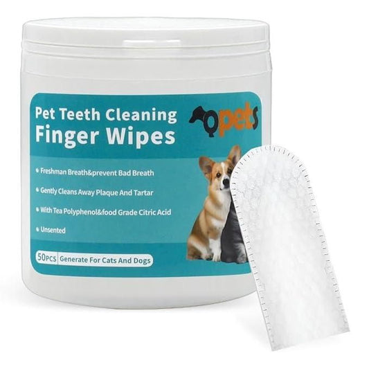 Disposable Dental Finger Wipes for Pets – 50 Count (Pack of 1)